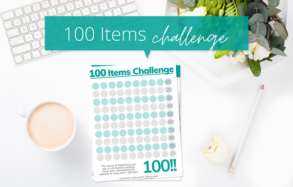 100 Items Challenge Tracker and Decluttering Checklist
