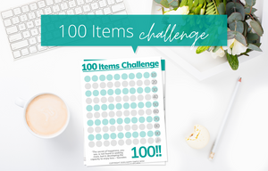 100 Items Challenge Tracker and Decluttering Checklist