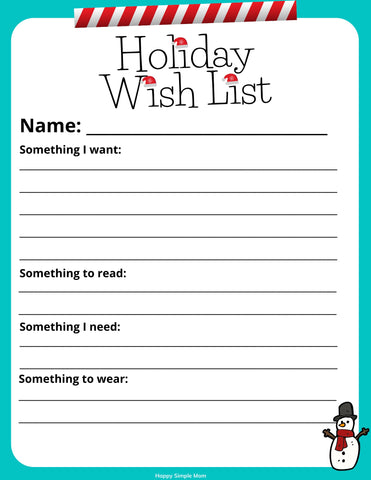 Holiday Wish List for Santa